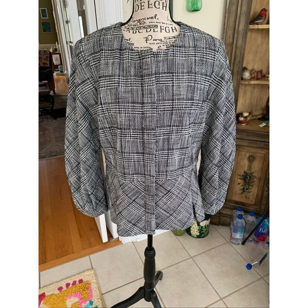 NWT Banana Republic Womens Tweed Pleated Bottom Blazer